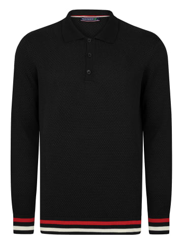Polo Kragen Strickpullover in Schwarz