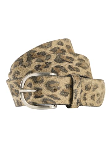 Ledergürtel in beige-leopard
