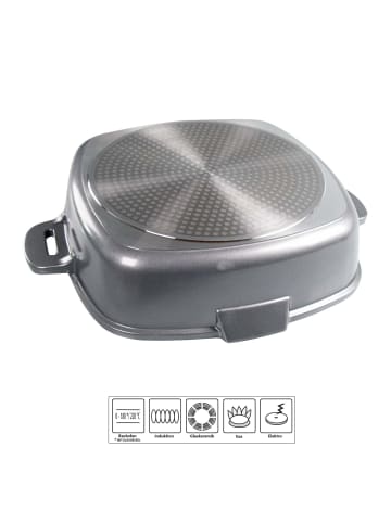 Servierpfanne Eckig 24 cm | mit Deckel in Anthrazit