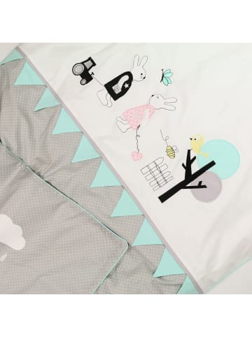 Babybettwäsche "HASENFREUNDE&Co." in Grau - (L)135 x (B)100cm
