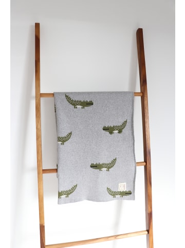 Babydecke Strick Crocodile natural combo