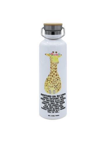 Auslaufsichere Trinkflasche Giraffe Blumenkranz... in Weiß