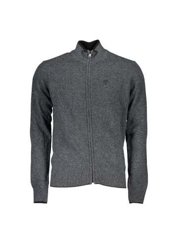 Grau Polyamid Herren Strickjacke
