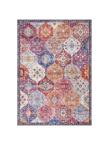 Kurzflor Teppich Kashmir Ghom Bunt in Multicolor