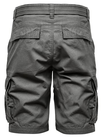 Bermuda Chino Shorts mit Gürtel und Cargo Design A&S in Dunkelgrau