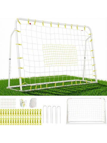 2 in 1 Fußballtor & Rebounder für Kinder/Erwachsene in Weiß
