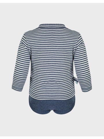 Baby Langarm-Bodyshirt in Indigo Melange