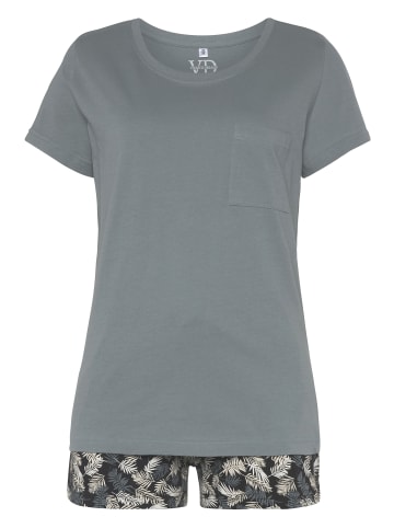Shorty in graublau schwarz-gemustert