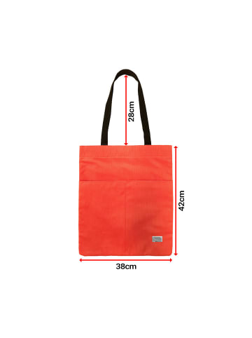 Stylische Einkaufstasche - Freizeittasche ohne Muster mit in Orange