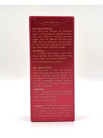 Nutri Shine Öl-Elixier für strapaziertes Haar mit Traubenkernöl, 50 ml