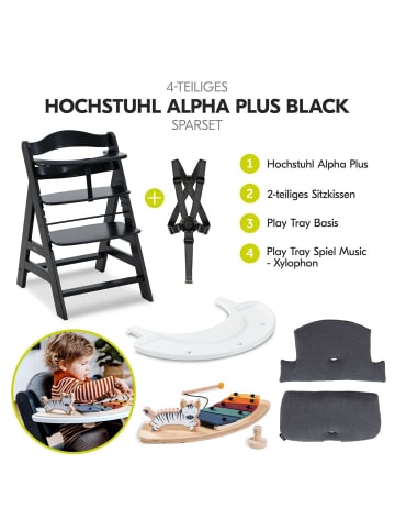 Hochstuhl Alpha Plus Black - im Sparset in schwarz