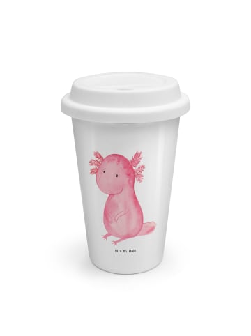 Kaffeebecher Axolotl Niedlich ohne Spruch in Weiß