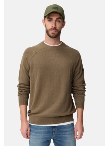 Strickpullover mit Rundhalsausschnitt in Olivgrün