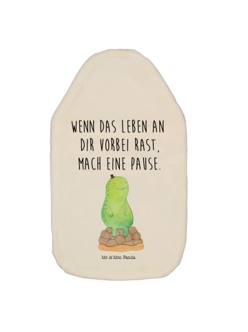 Wärmflasche Schildkröte Pause mit Spruch in Weiß