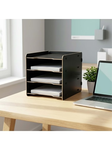 Briefablage in Schwarz - (B)25 x (H)25 x (T)31 cm