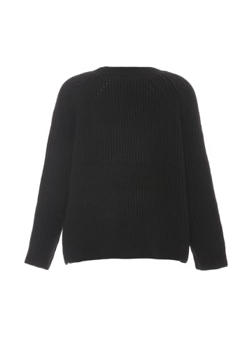 Damen Rippstrickpullover in SCHWARZ
