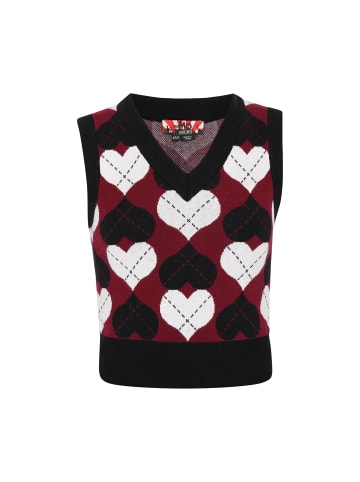 Women Slipover in black burgundy