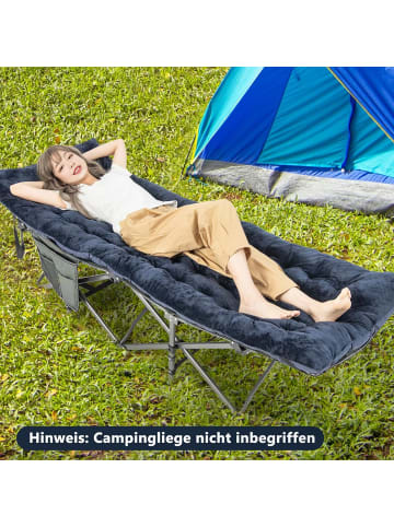 Baumwolle Feldbett Auflage 190 x 70 cm in Blau