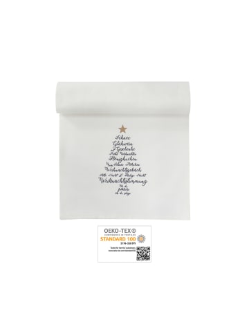Tischläufer Christmas Words aus Weiß in weiss