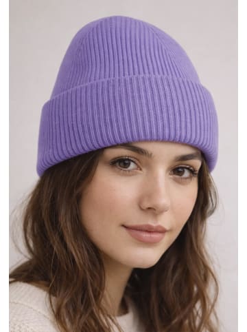 Beanie aus Polyester Unisex für Herbst und Winter in Lila