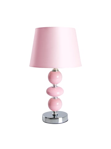 Tischleuchte "ARAGA" in rosé/lachs - (L)20 cm x (B)20 cm x (H)36 cm