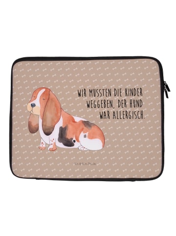 Laptophülle Hund Basset Hound mit Spruch in Hundeglück