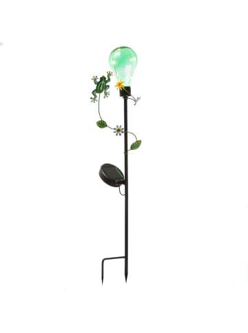 LED Solar Gartenstecker Frosch Deko Gartenspieß H: 84cm in grün