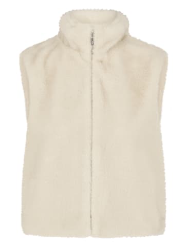 Fake Fur-Weste mit hohem Kragen in French Oak