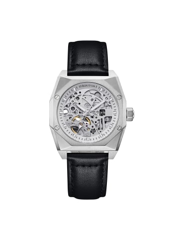 Elliott Lederarmbanduhr in Silver/White/Black