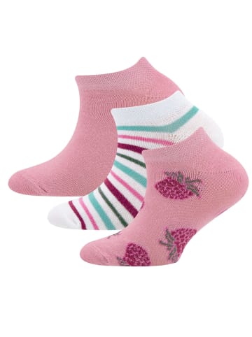 3er-Set Sneaker Socken 3er Pack Beeren in altrosa-latte