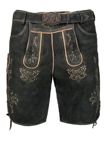 Kurze Wildbock Lederhose Friedl in schwarz