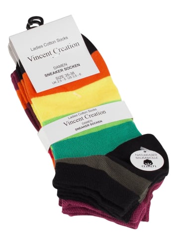 Sneaker Socken 8 Paar, mit Blockstreifen in Bunt