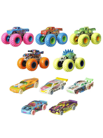 Hot Wheels Monster Trucks leuchtend im Dunkeln 10 Fahrzeuge 1:64 HCB57 3+