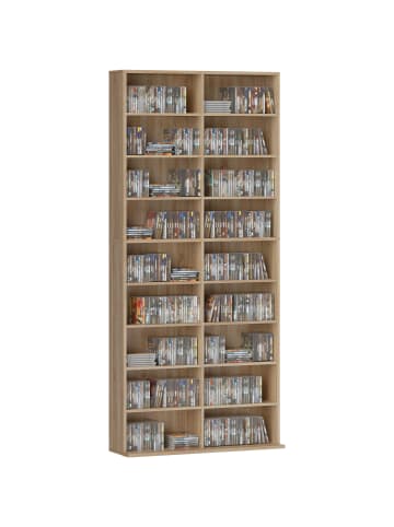 CD-Regal-78,5L x 24B x 175H cm-Naturholz
