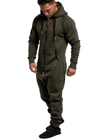 Jumpsuit LINCOLN in Khaki/Schwarz