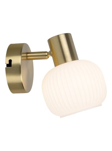Wandleuchte "LEARTA" in messingmatt - (L)16 cm x (B)10 cm x (H)13.5 cm