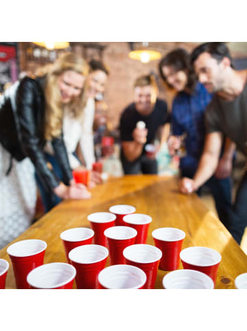 50x Beerpongbecher in Rot