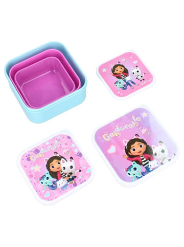 Lunchbox 3in1 Brotdose für Kinder ideal für Schule und Ausflüge in Rosa