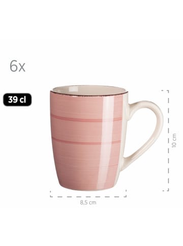 Kaffeebecher-Set, Steingut LUMACA in Koralle