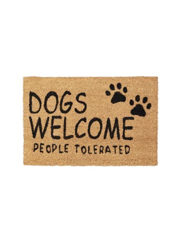 Fußmatte "Dogs Welcome" in Natur - (B)60 x (T)40 cm