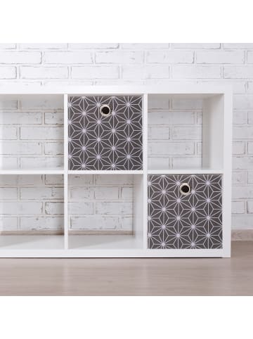 2 x Aufbewahrungsbox in Grau/ Weiß - (B)30 x (H)30,5 x (T)30 cm