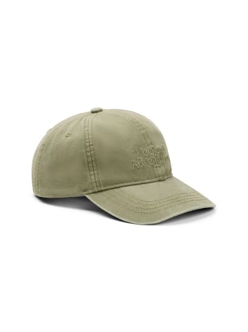Cap aus Canvas mit Stickerei in Blattgrün