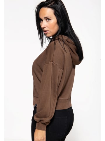 Queen Kerosin Hoodie Wild Ones Ride Free in dunkelbraun
