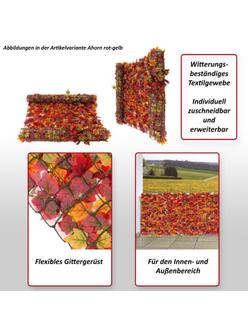 Balkonsichtschutz, 300x100cm Blatt hell
