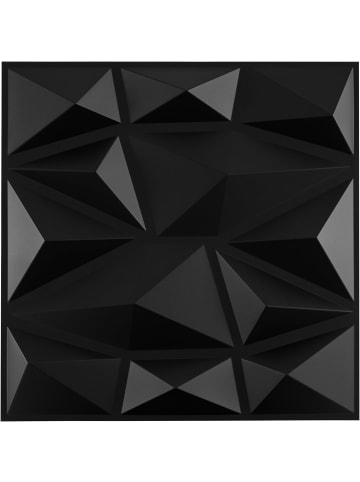50 Stück 3D Wandpaneele Diamant 30x30cm in Schwarz