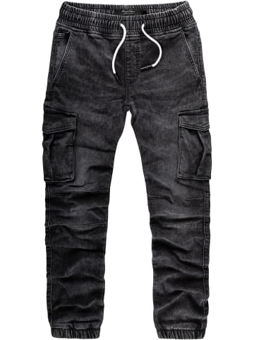 Sweathose im Denim Look ALSIP in Schwarz