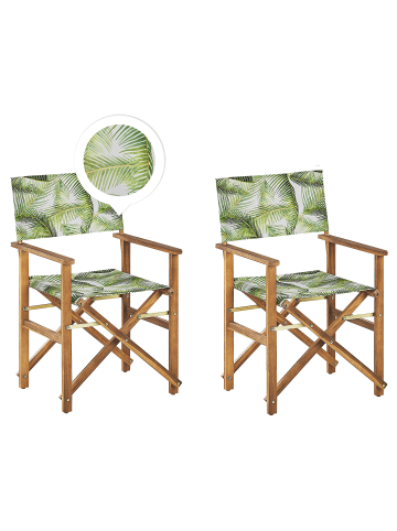 6er-Set Gartenstuhl CINE in Grün/Weiß/Braun