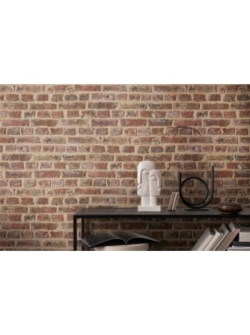 Tapete Rustic Brick Look in Rot