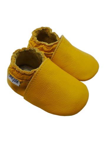 Baby Leder Krabbelschuhe, mit rutschfester Sohle – Gelb