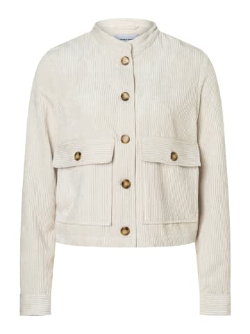 kurze, weite Cordjacke in powder creme